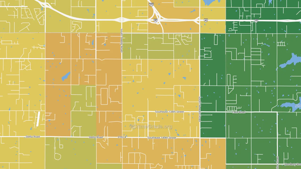 74857, OK Map of Vehicle Theft Rates