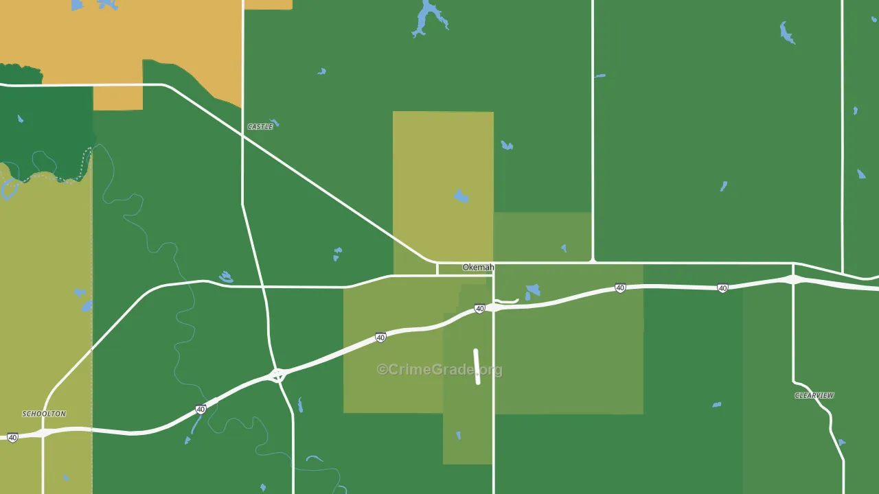 74859, OK Map of Vehicle Theft Rates