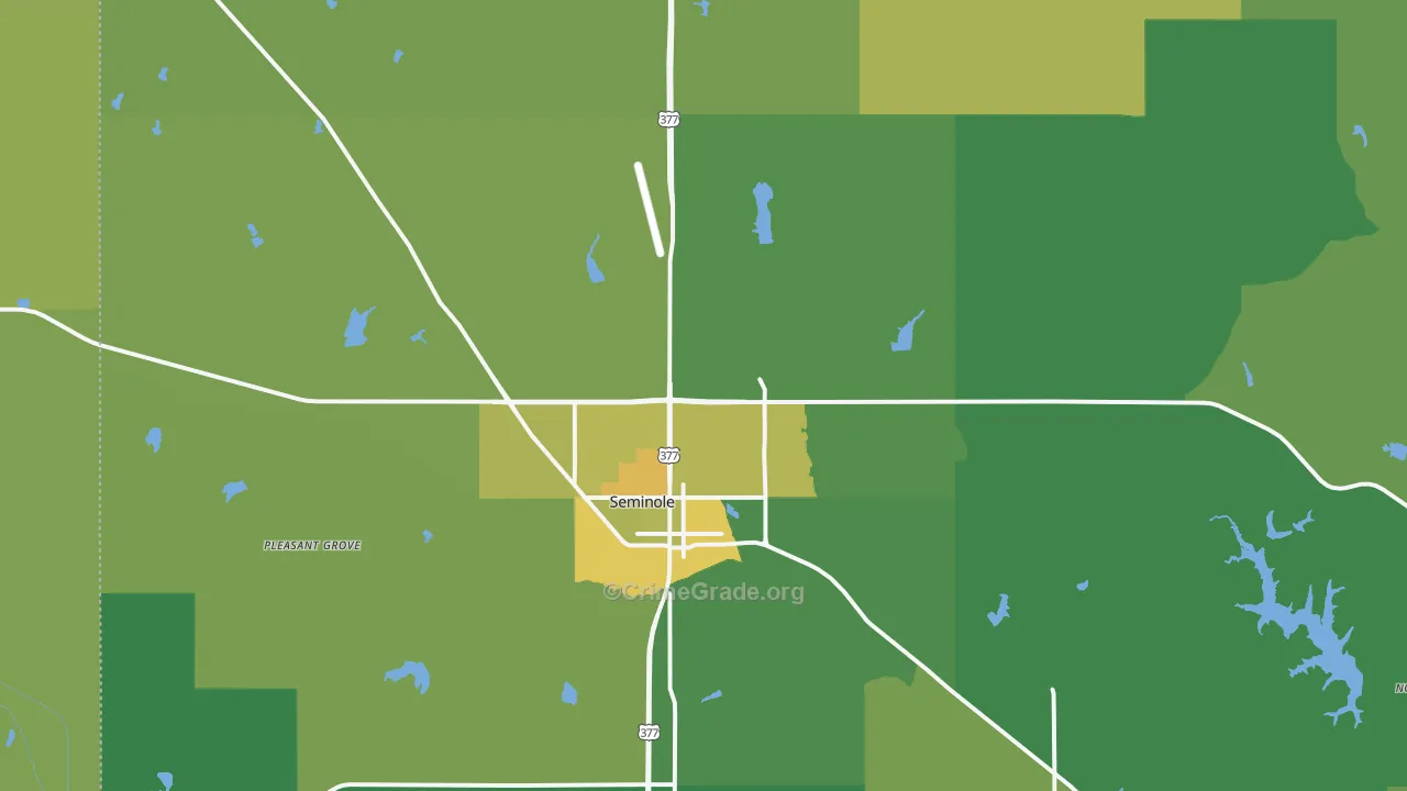 74868, OK Map of Vehicle Theft Rates