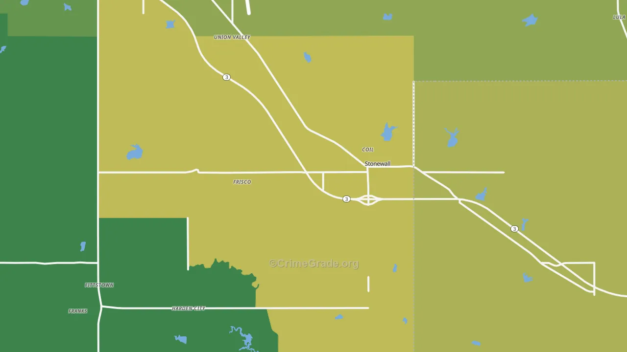 74871, OK Map of Vehicle Theft Rates