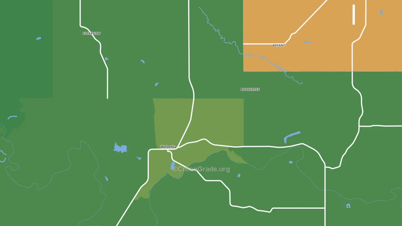 74880, OK Map of Vehicle Theft Rates