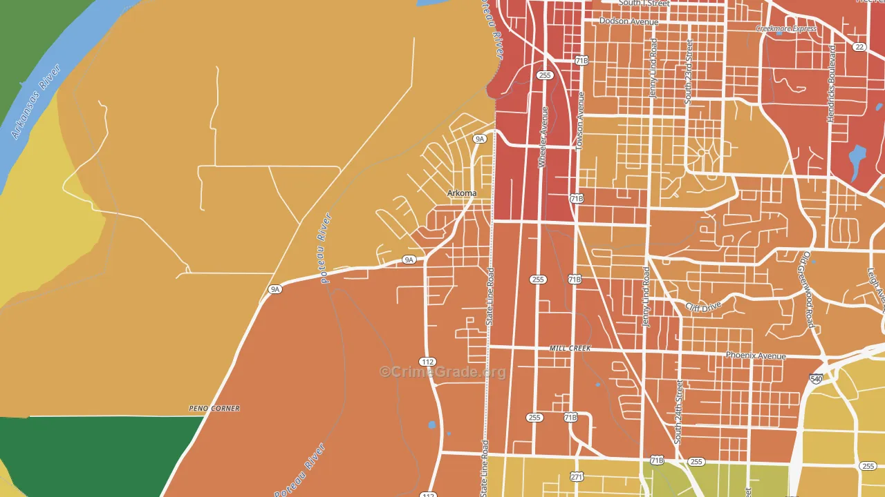 74901, OK Map of Vehicle Theft Rates