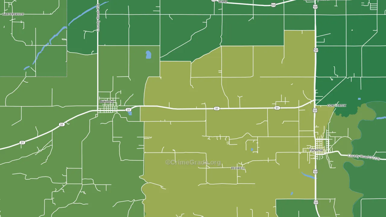 74930, OK Map of Vehicle Theft Rates
