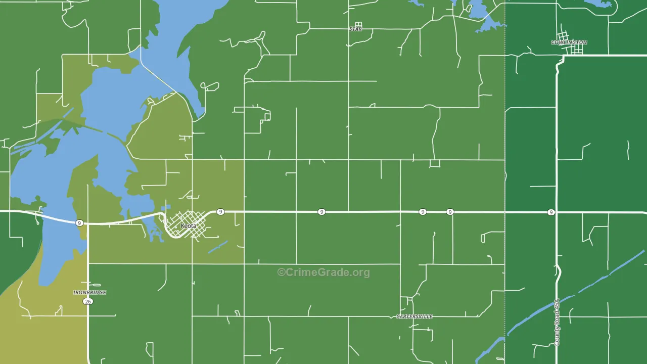 74941, OK Map of Vehicle Theft Rates