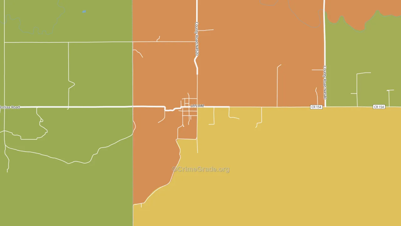 74942, OK Map of Vehicle Theft Rates