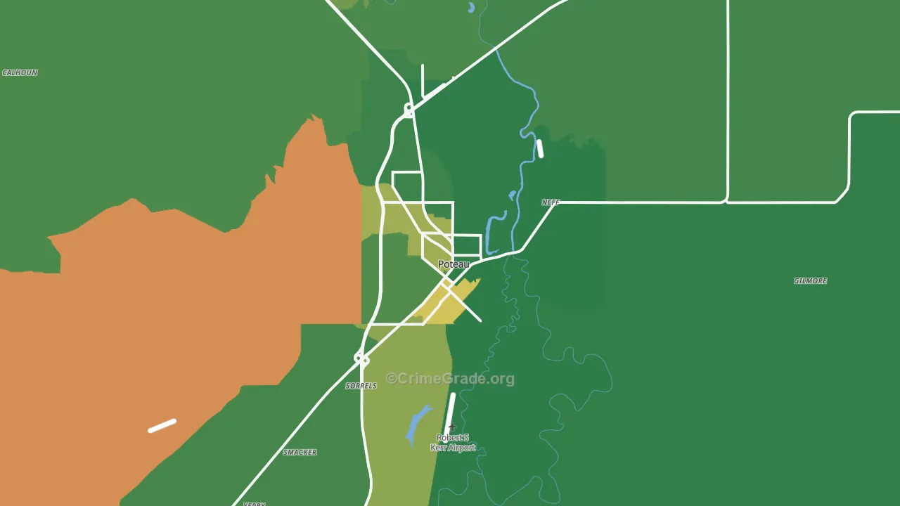 74953, OK Map of Vehicle Theft Rates