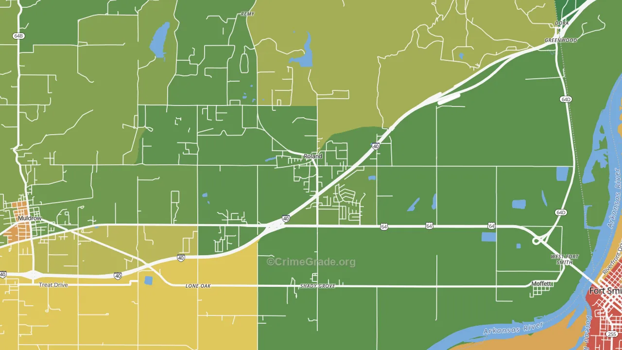 74954, OK Map of Vehicle Theft Rates