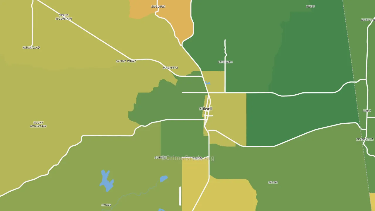 74960, OK Map of Vehicle Theft Rates