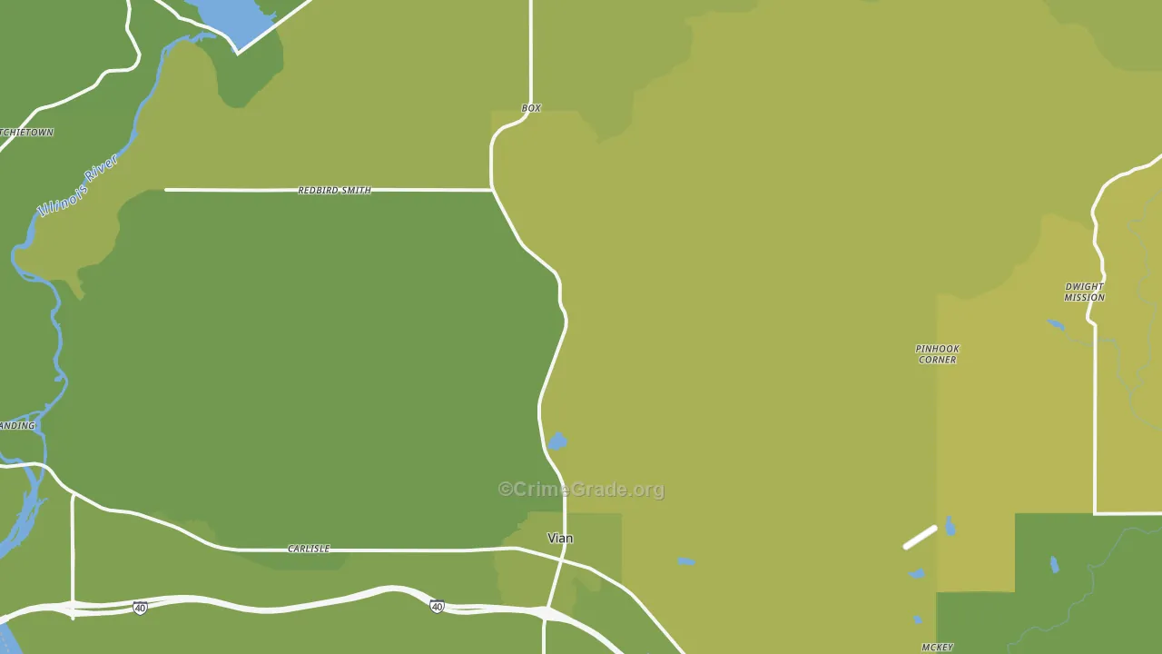 74962, OK Map of Vehicle Theft Rates