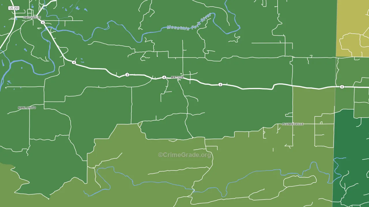 74963, OK Map of Vehicle Theft Rates