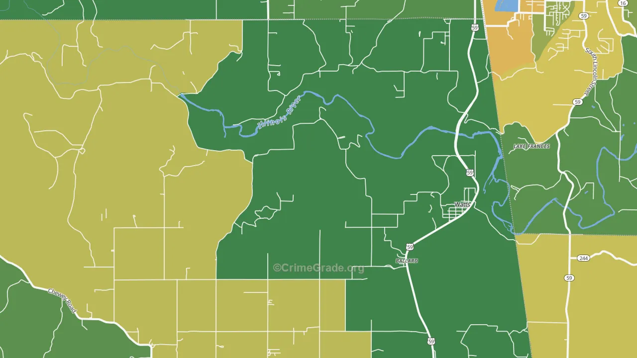 74964, OK Map of Vehicle Theft Rates