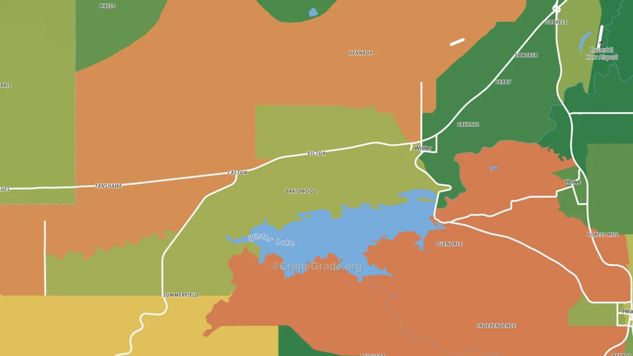 74966, OK Map of Vehicle Theft Rates