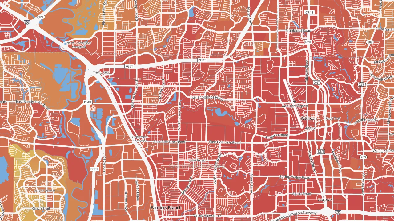 75006, TX Map of Vehicle Theft Rates
