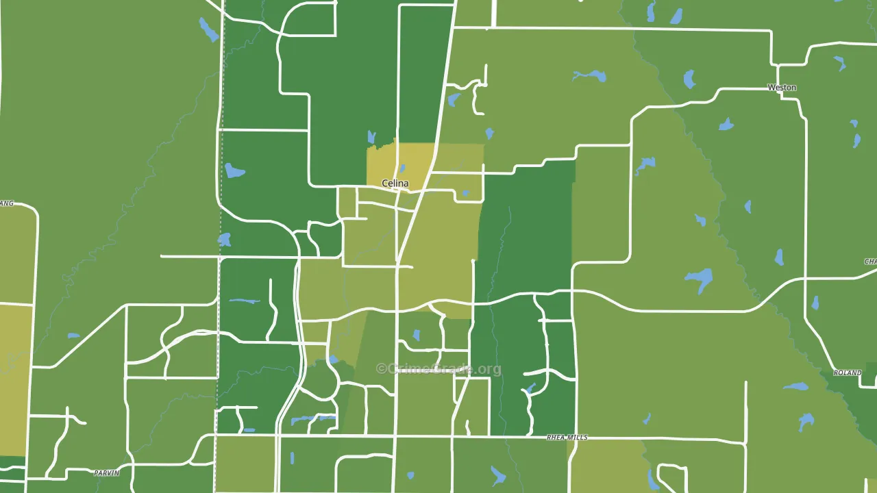 75009, TX Map of Vehicle Theft Rates