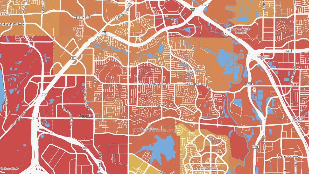 75019, TX Map of Vehicle Theft Rates