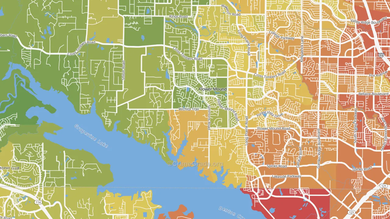 75022, TX Map of Vehicle Theft Rates