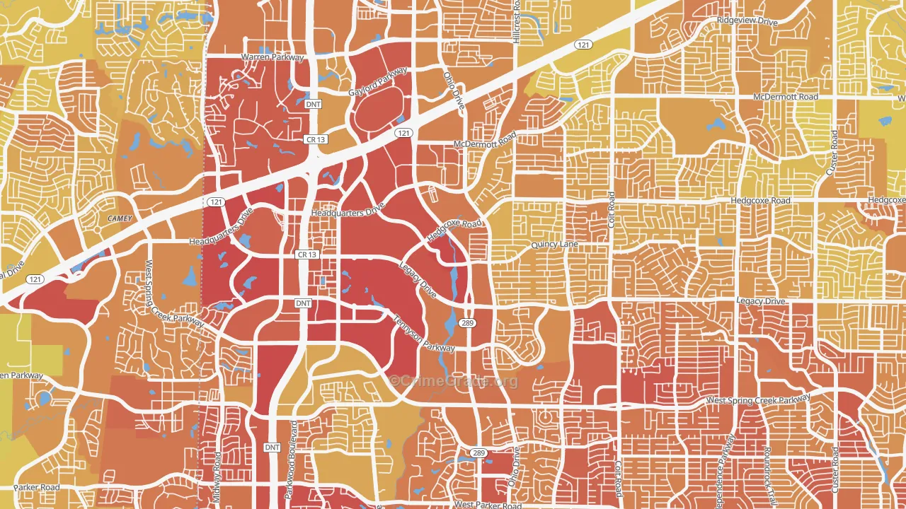 75024, TX Map of Vehicle Theft Rates