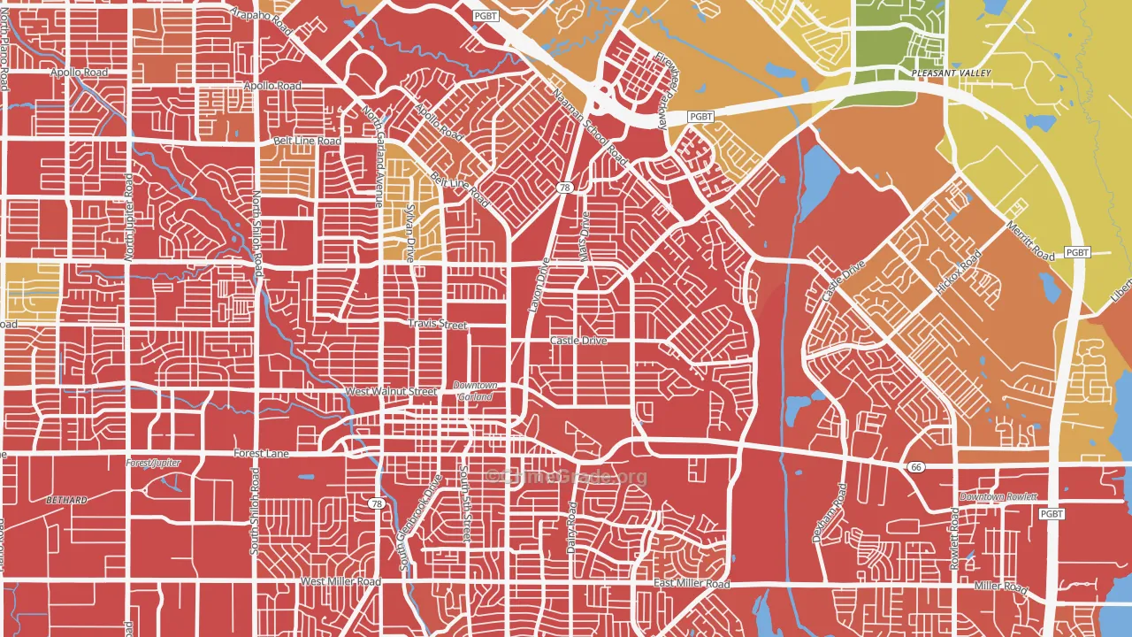 75040, TX Map of Vehicle Theft Rates