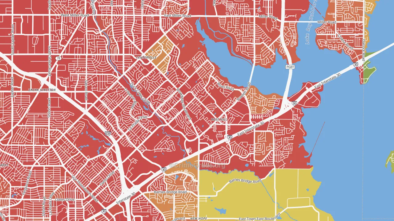 75043, TX Map of Vehicle Theft Rates