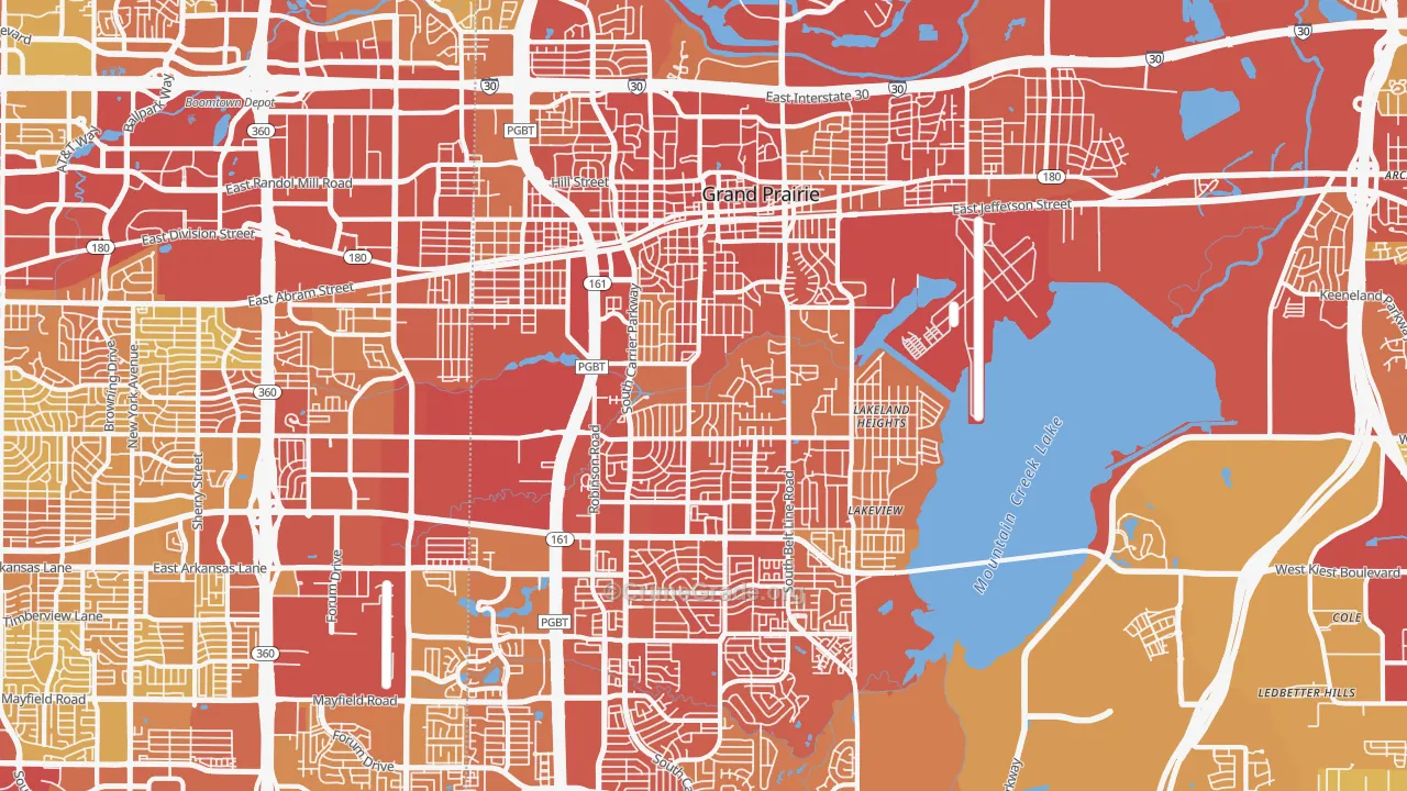 75051, TX Map of Vehicle Theft Rates