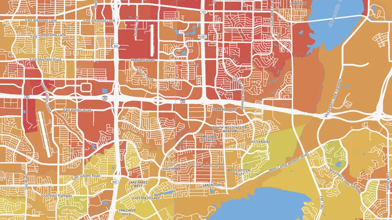 75052, TX Map of Vehicle Theft Rates