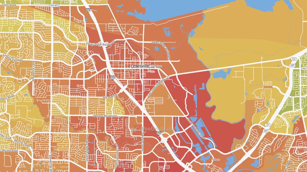 75057, TX Map of Vehicle Theft Rates