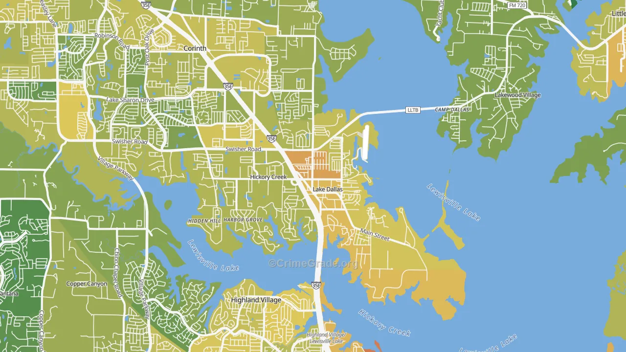 75065, TX Map of Vehicle Theft Rates