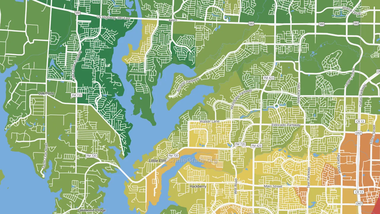 75068, TX Map of Vehicle Theft Rates
