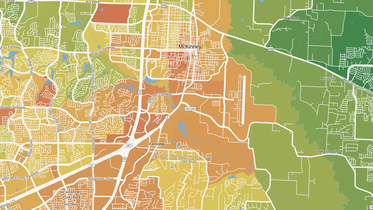 75069, TX Map of Vehicle Theft Rates