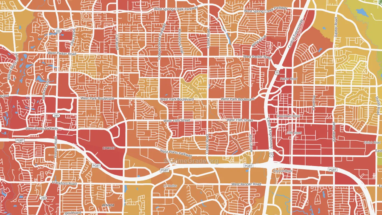 75075, TX Map of Vehicle Theft Rates