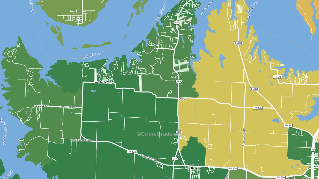 75076, TX Map of Vehicle Theft Rates