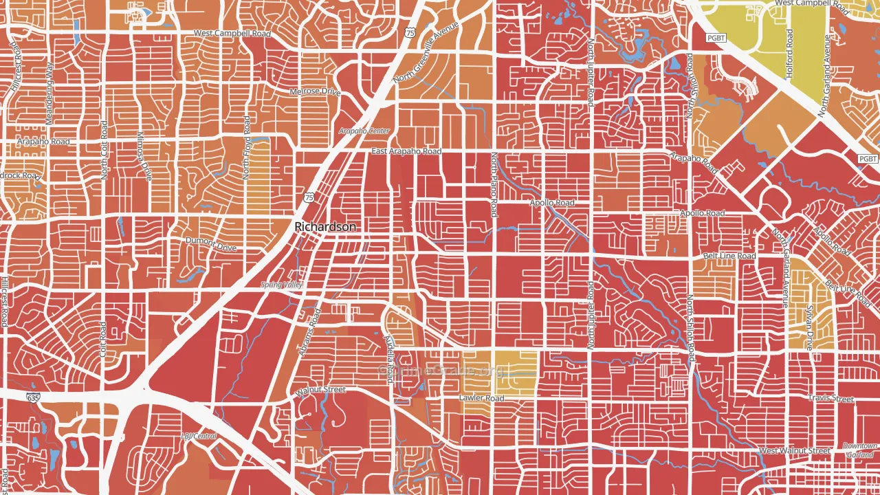 75081, TX Map of Vehicle Theft Rates