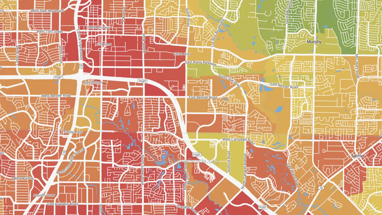 75082, TX Map of Vehicle Theft Rates