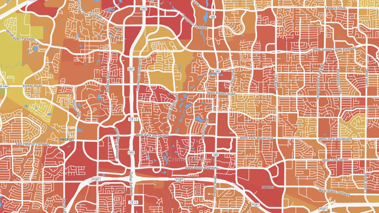 75093, TX Map of Vehicle Theft Rates