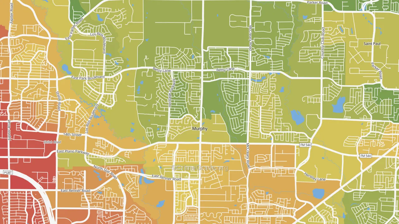 75094, TX Map of Vehicle Theft Rates