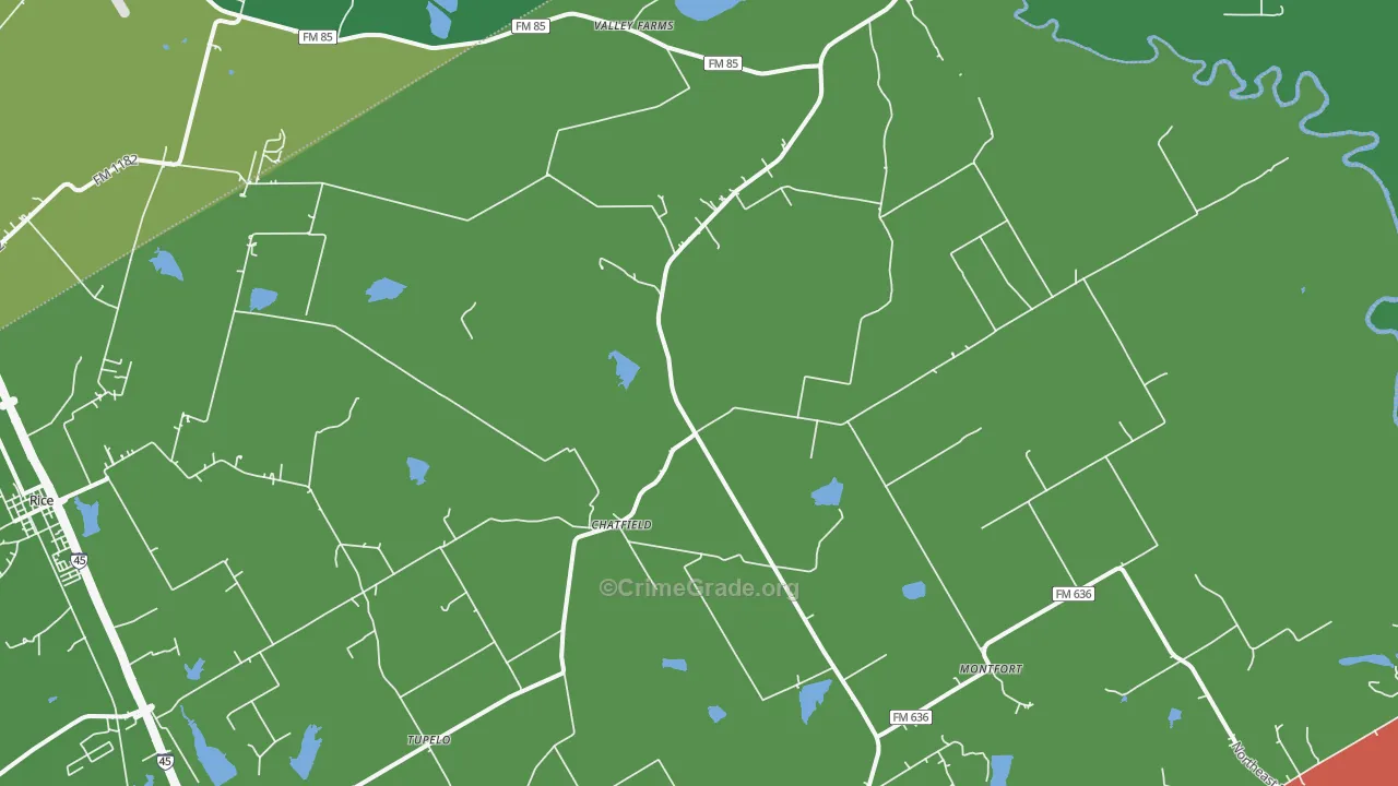 75105, TX Map of Vehicle Theft Rates