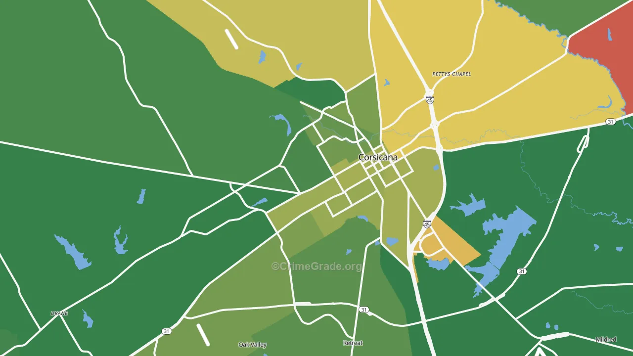 75110, TX Map of Vehicle Theft Rates