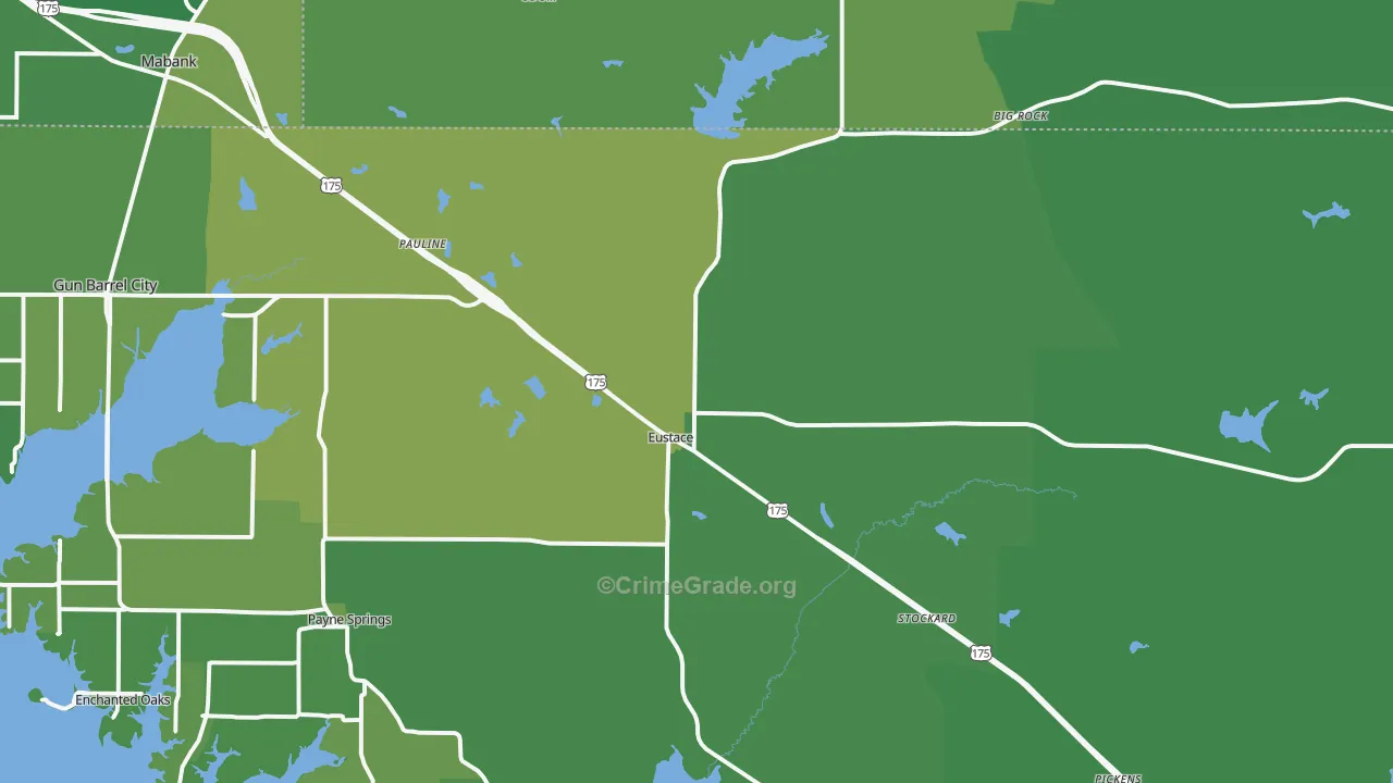 75124, TX Map of Vehicle Theft Rates