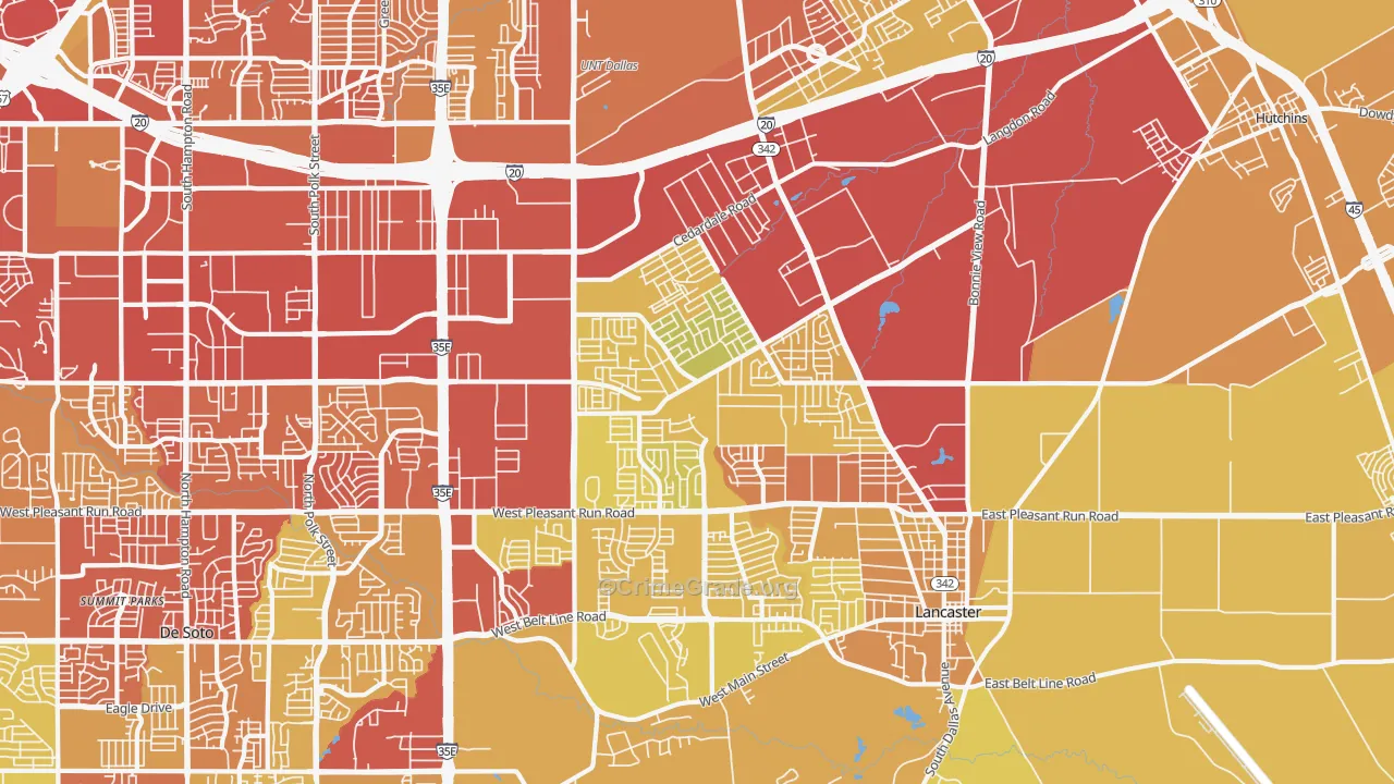 75134, TX Map of Vehicle Theft Rates