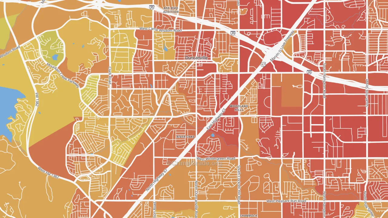 75137, TX Map of Vehicle Theft Rates