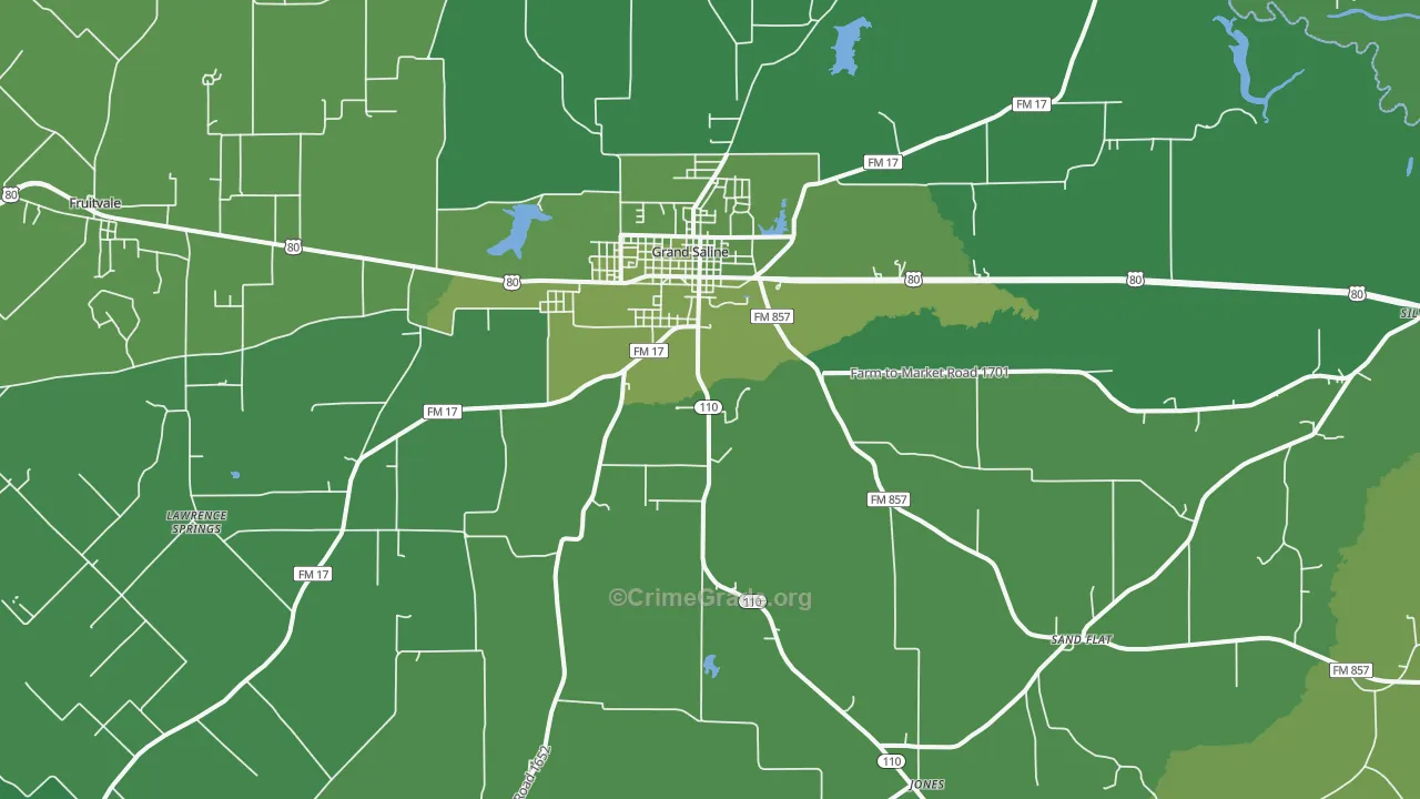 75140, TX Map of Vehicle Theft Rates