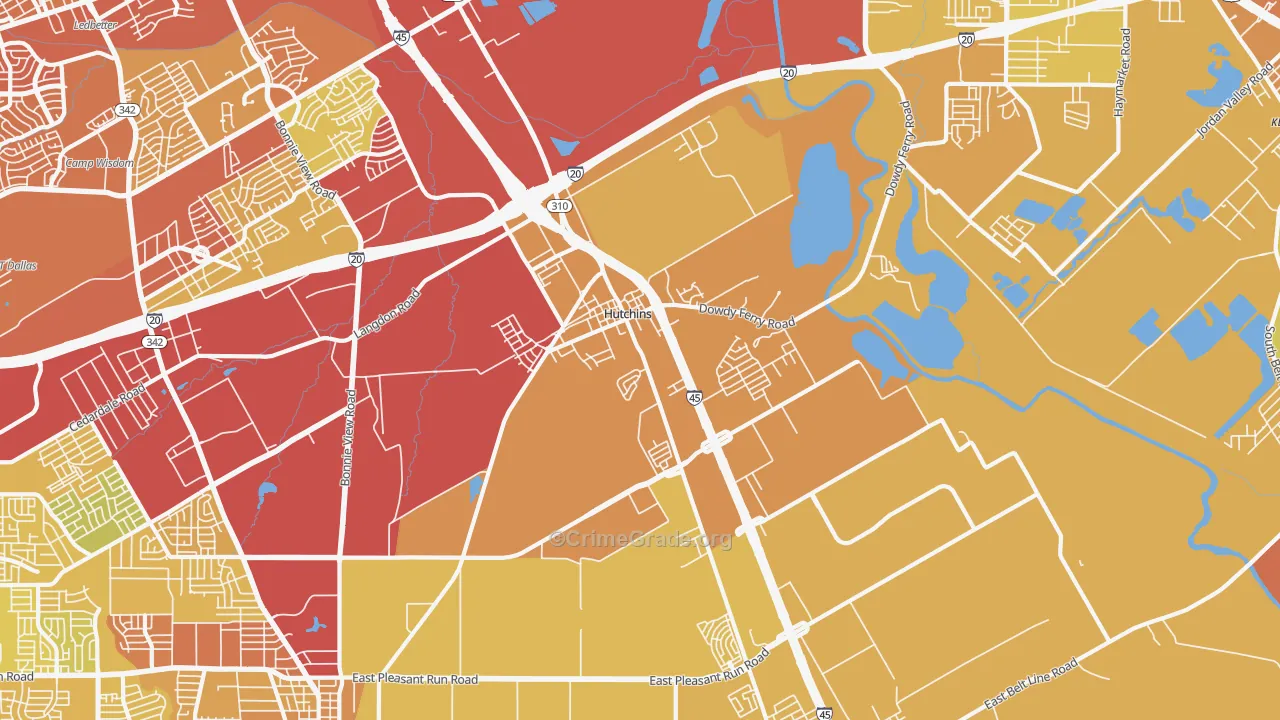 75141, TX Map of Vehicle Theft Rates