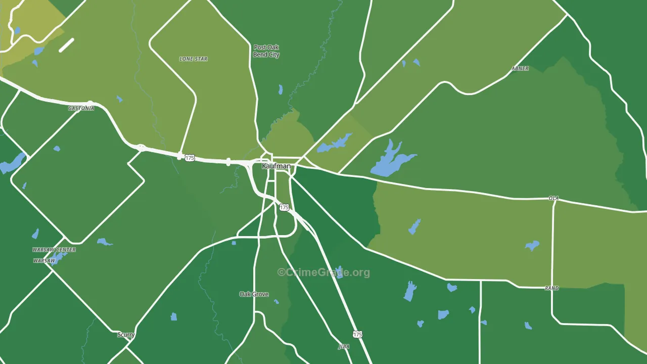 75142, TX Map of Vehicle Theft Rates