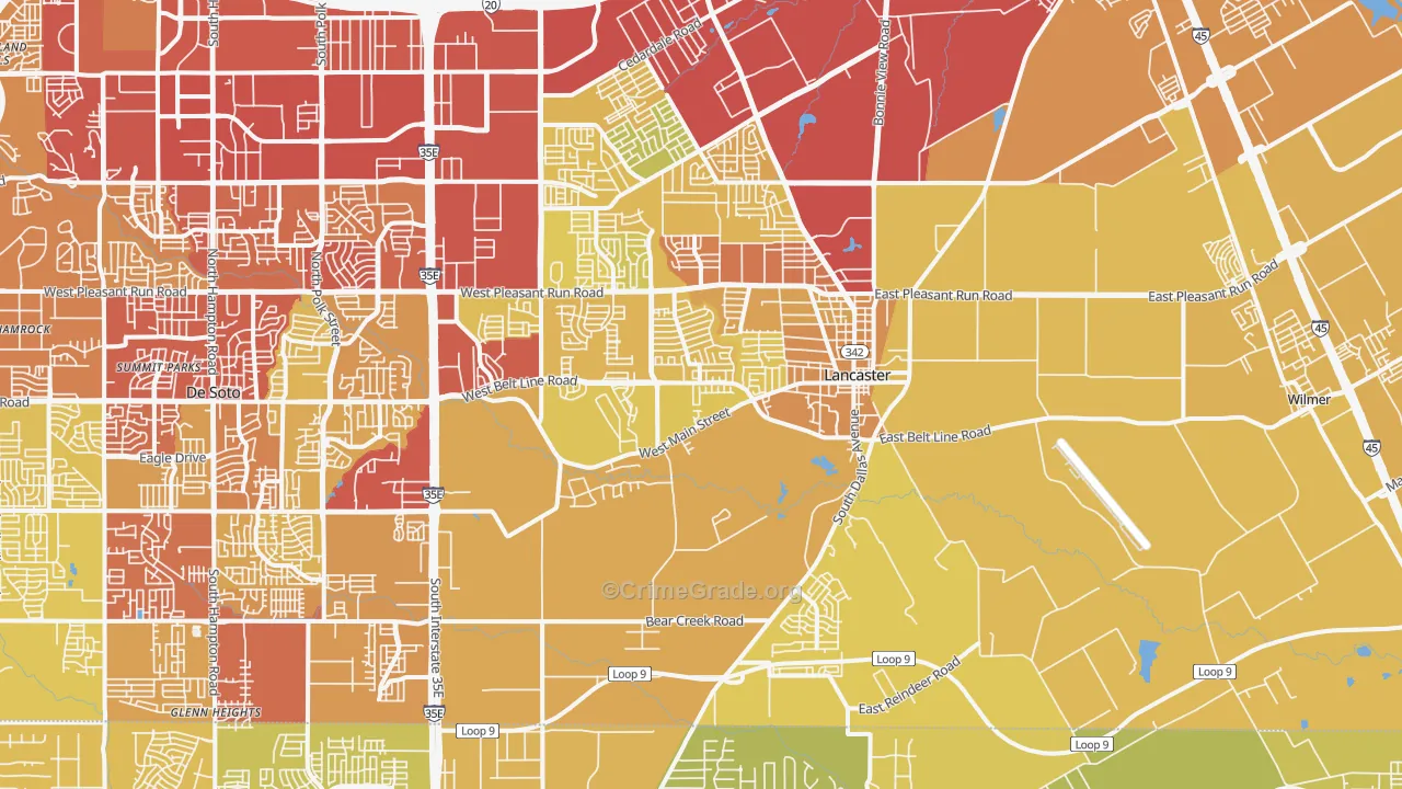75146, TX Map of Vehicle Theft Rates