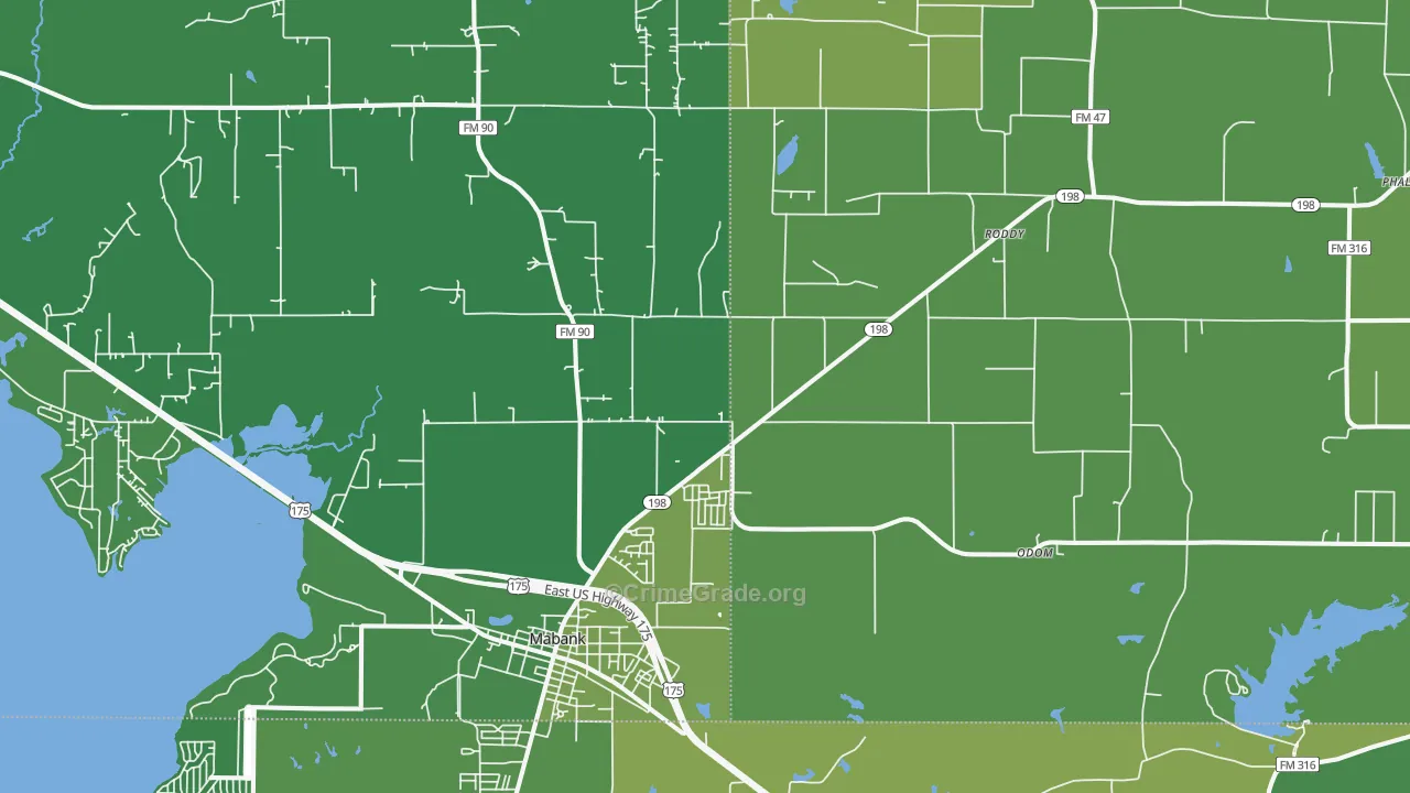 75147, TX Map of Vehicle Theft Rates