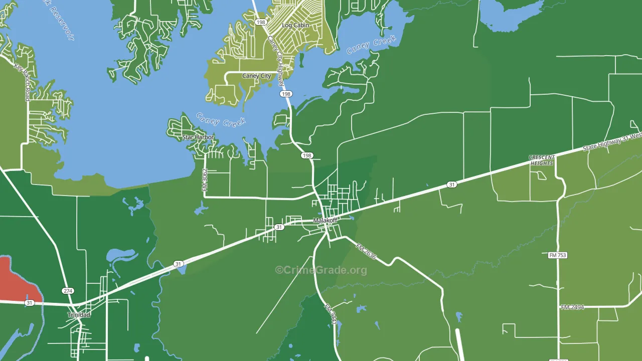 75148, TX Map of Vehicle Theft Rates