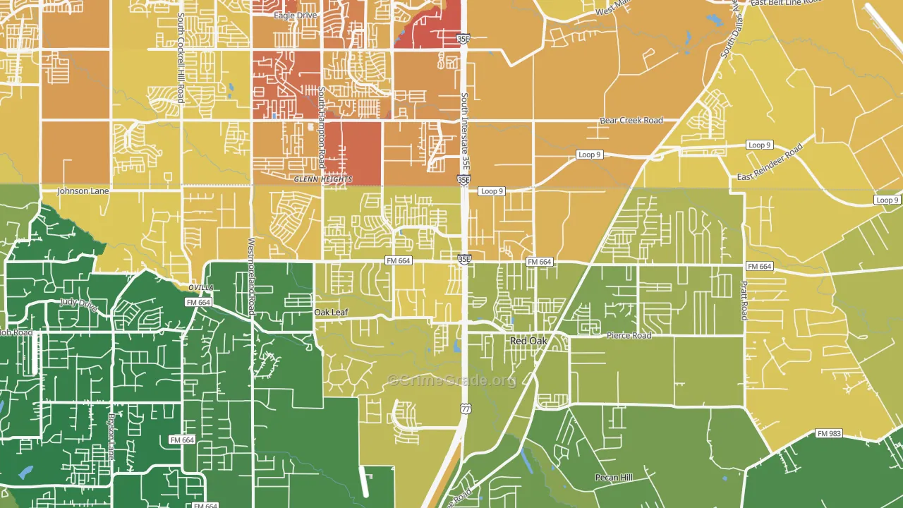 75154, TX Map of Vehicle Theft Rates