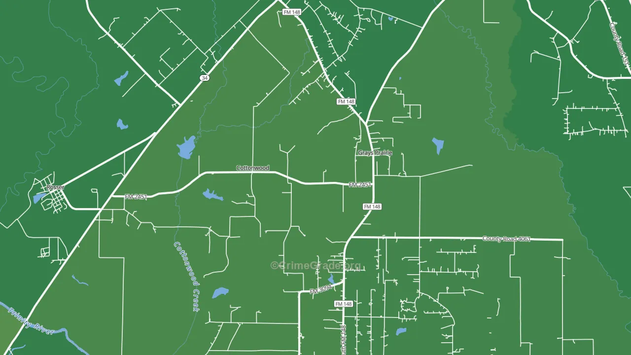 75158, TX Map of Vehicle Theft Rates