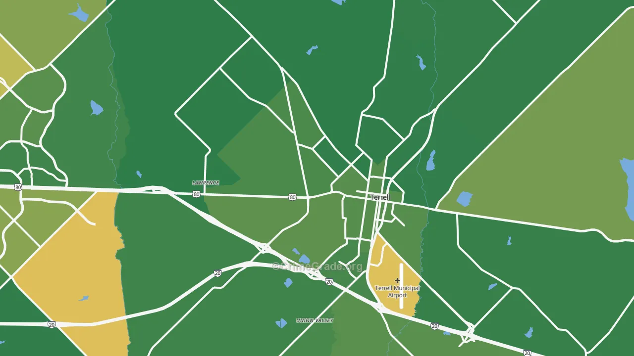 75160, TX Map of Vehicle Theft Rates