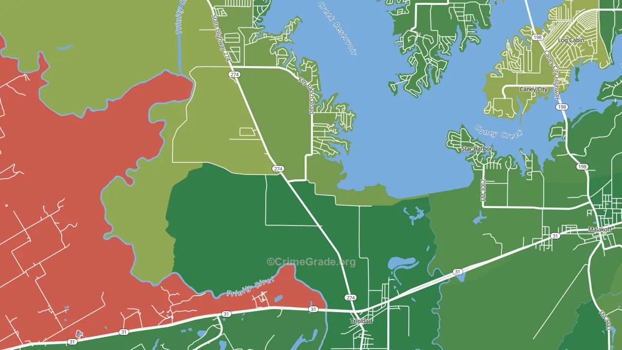 75163, TX Map of Vehicle Theft Rates